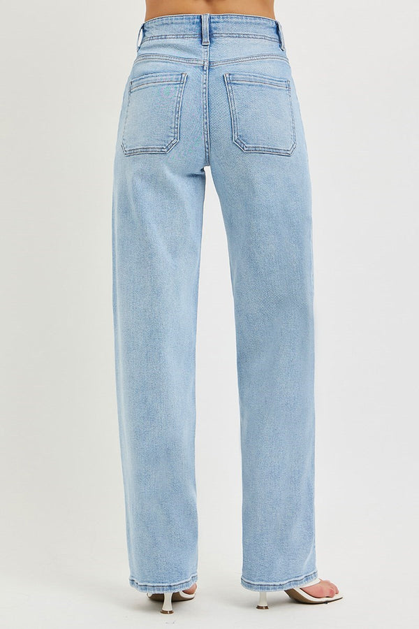 HI Rise Baggy with Waistband Tie Jeans
