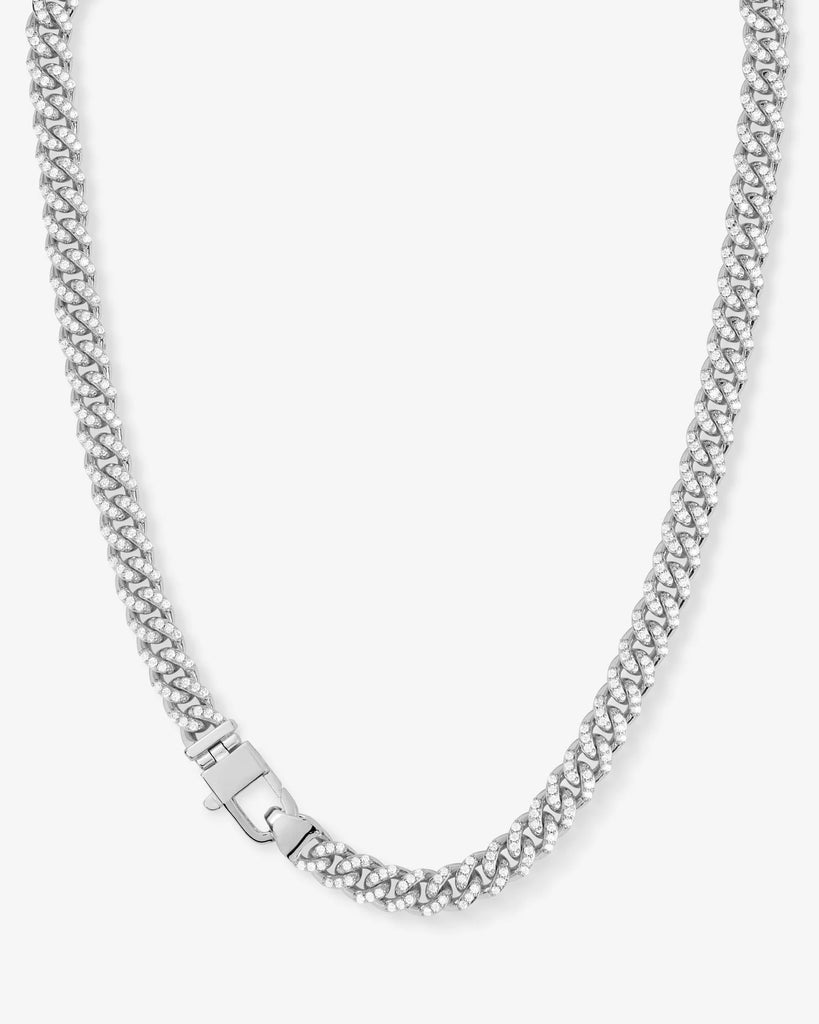 Pavé Julian Cuban Chain Necklace 6.8mm 22"