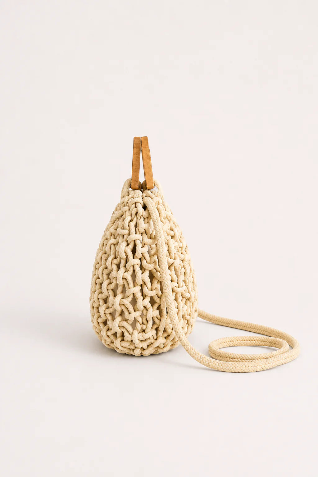 Pax Crochet Bag with Wooden Handle