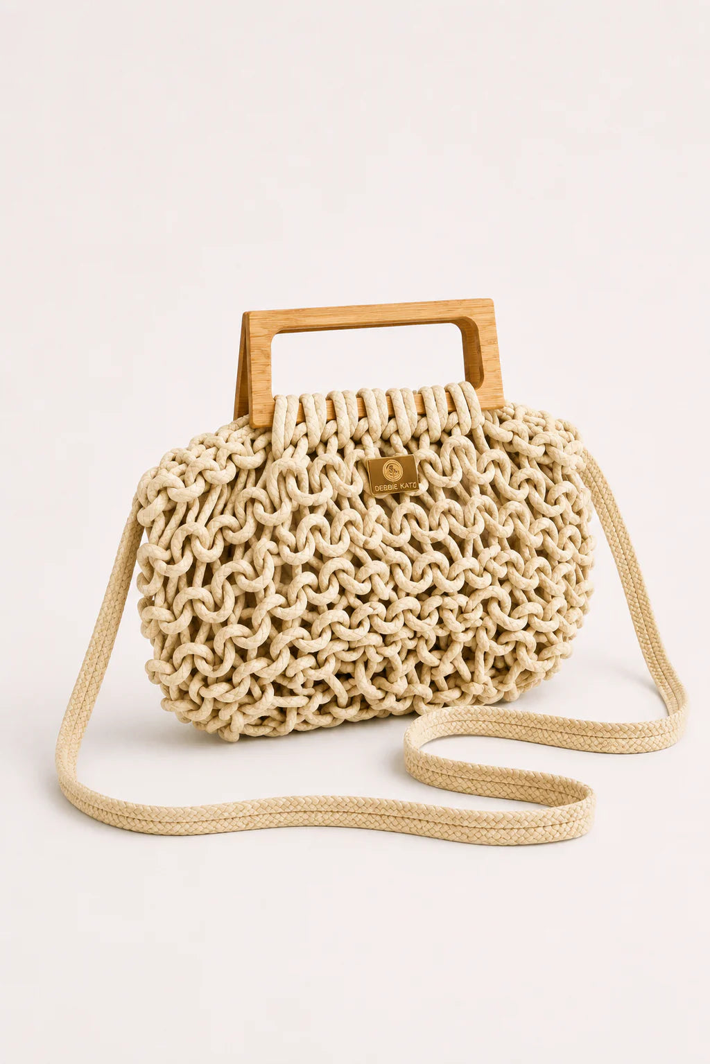 Pax Crochet Bag with Wooden Handle