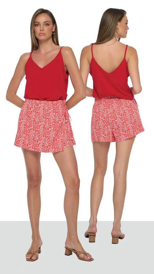 Petra Skort Elastic waist w/Side Tie Detail
