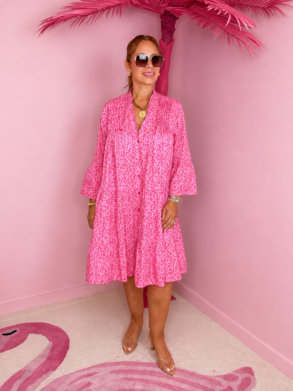 Pink Paradise Leopard Dress