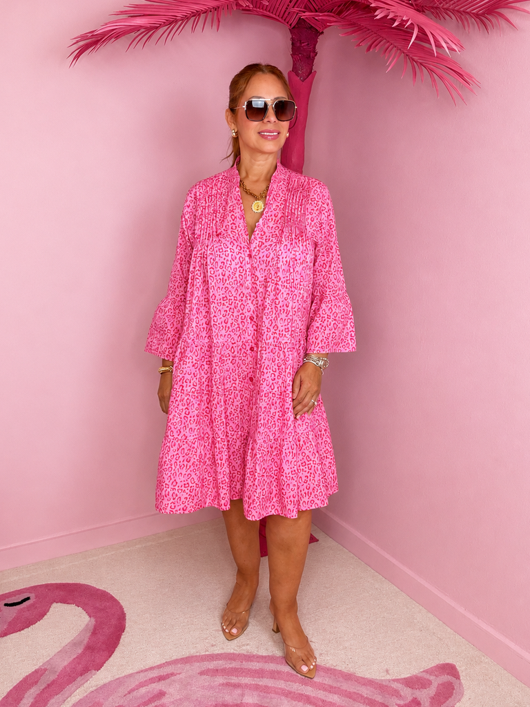 Pink Paradise Leopard Dress