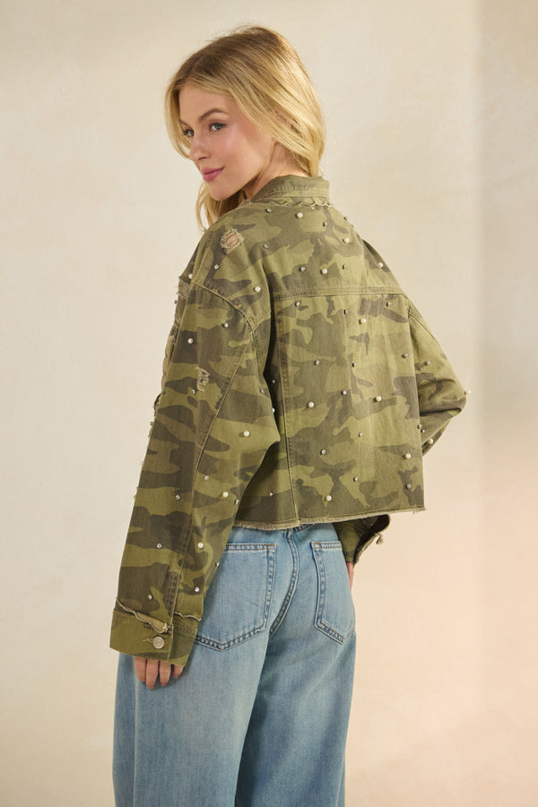 Pearls & Camo Jacket