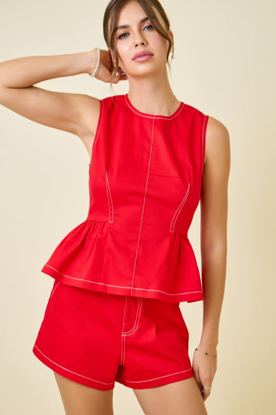 Scarlet Stitch Peplum Top