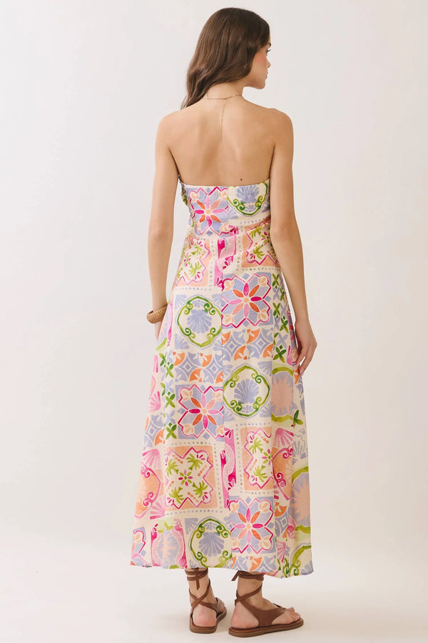 AmalfiTile Strapless Dress