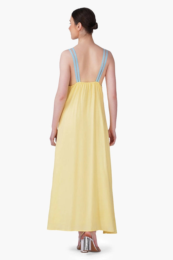 Sardines Citrus Embroidered Maxi Dress