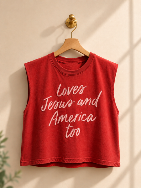 Loves Jesus and America Sleeveless Tee