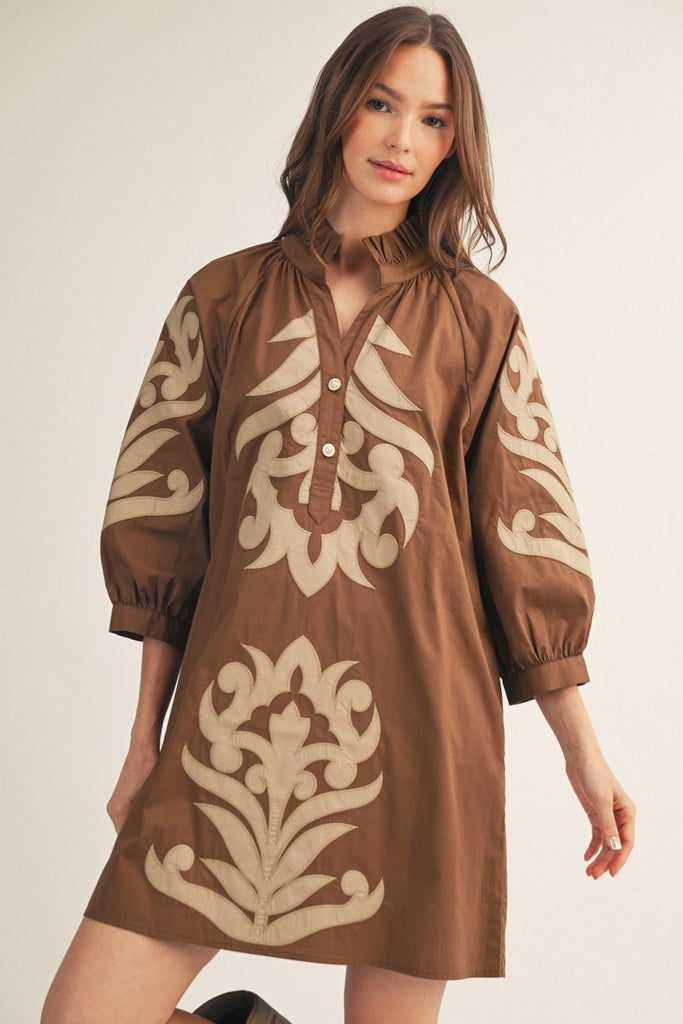 Baroque Applique Shift Dress