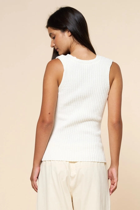 Ribbed Cut Out Strap Knit Tank Top