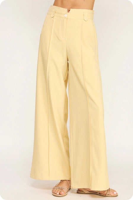 Butter Scotch Top Stitch Wide Leg Pants