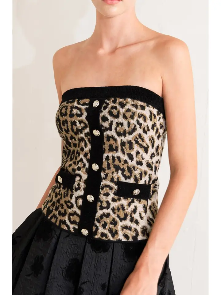 Leopard Print Strapless Tube Top