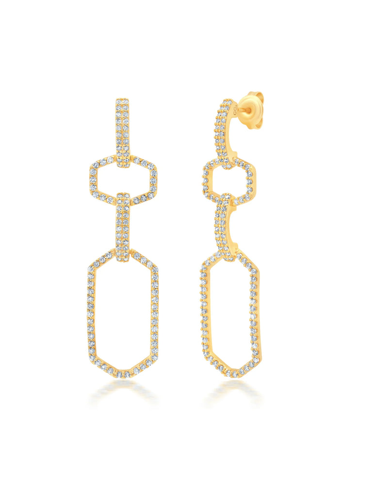 Linear Link Earrings in Platinum