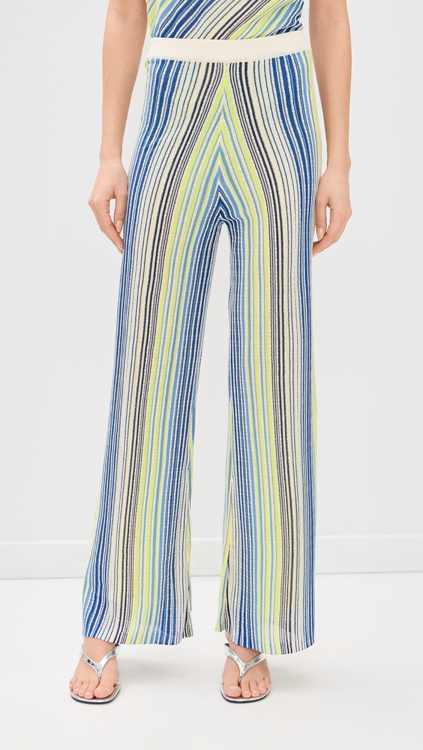 Blue Multi  Striped Knit Sweater Pants