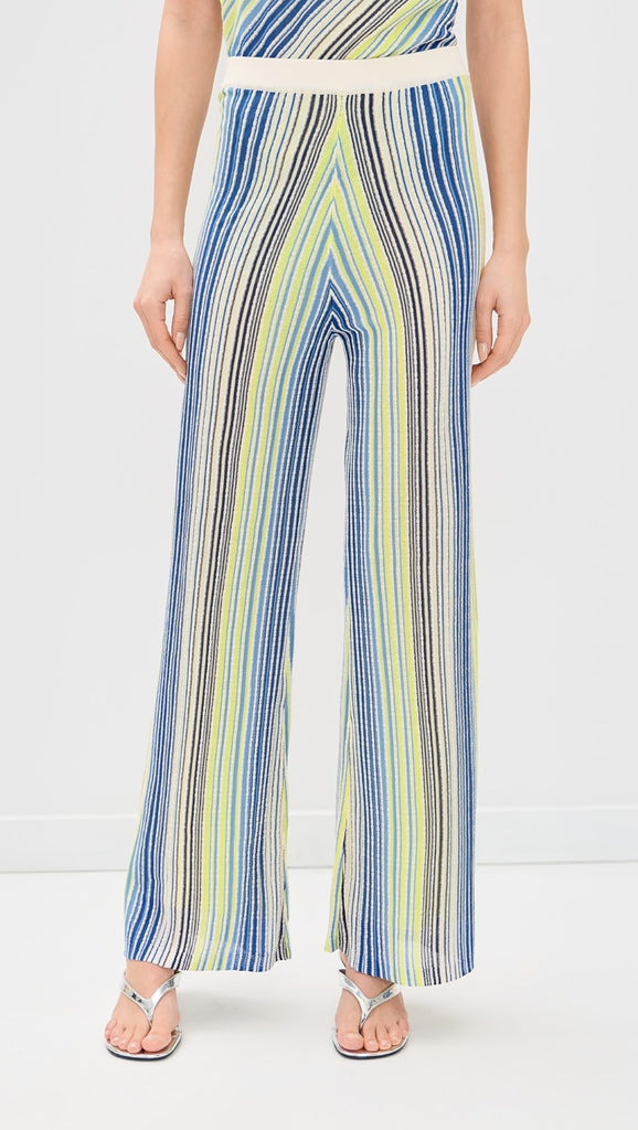 Blue Multi  Striped Knit Sweater Pants