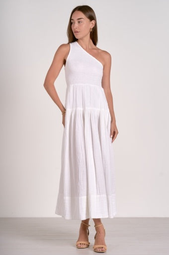 Elegant one-shoulder maxi dress from women's boutique clothing, perfect resort wear for summer collection and exclusive women's fashion.