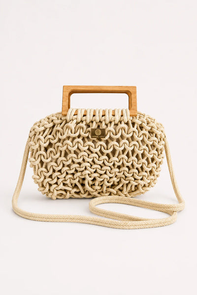 Pax Crochet Bag with Wooden Handle