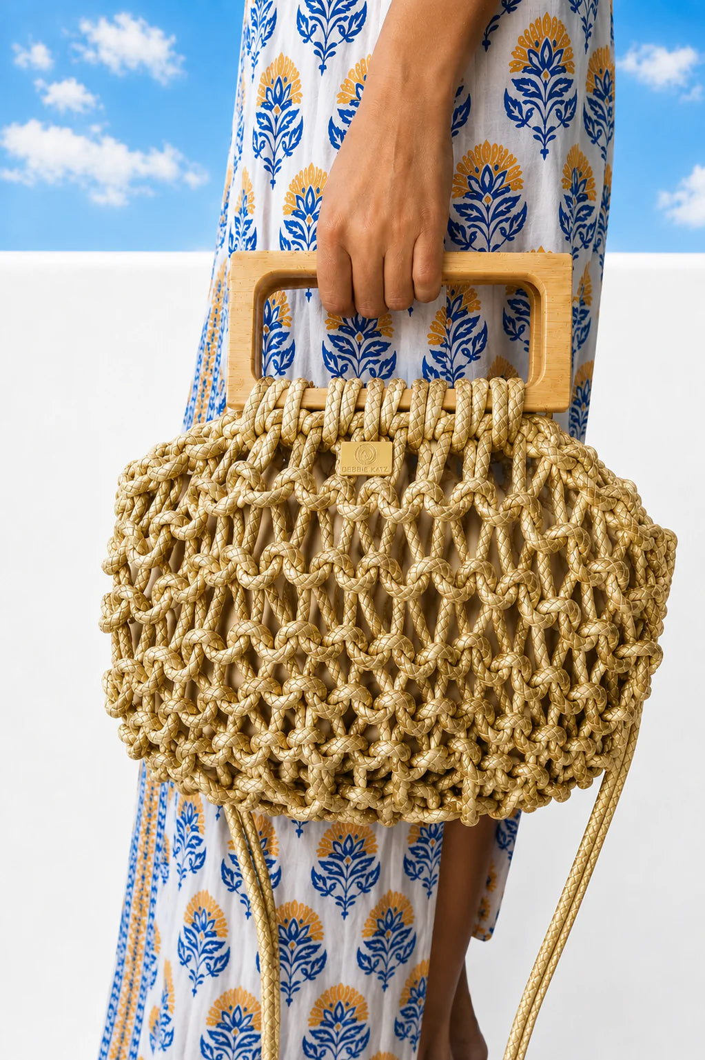 Pax Crochet Bag with Wooden Handle