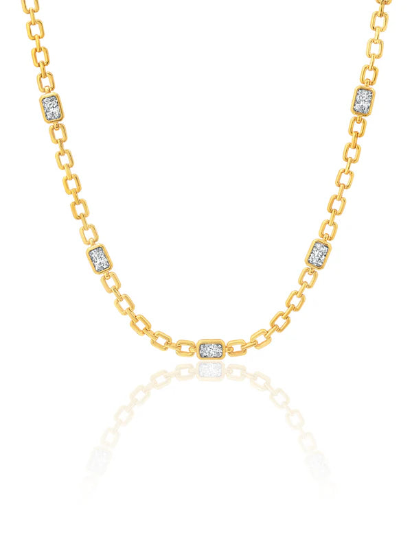 Radiant Link Necklace Finished in Gold