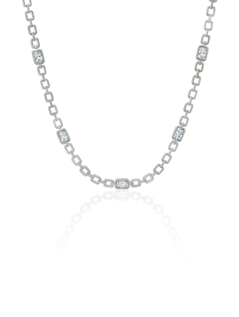 Radiant Link Necklace Finished in Platinum