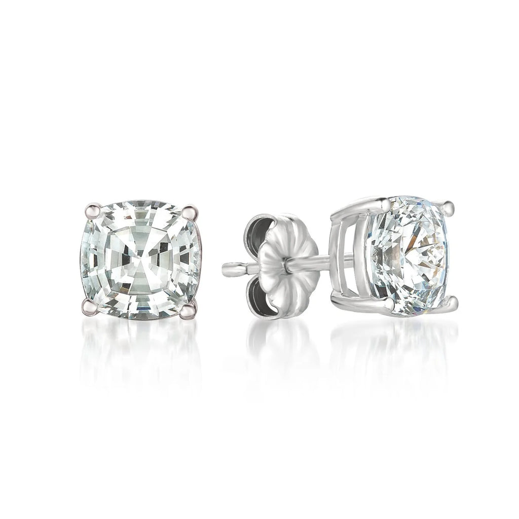 4ct Solitaire Asscher Earrings Finsihed in Platinum