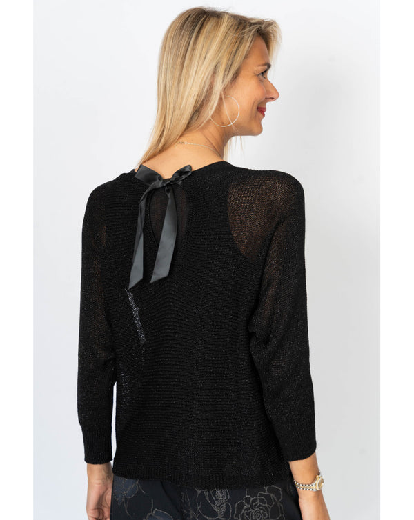 Shimmer Sweater w/Bow on Back One Size