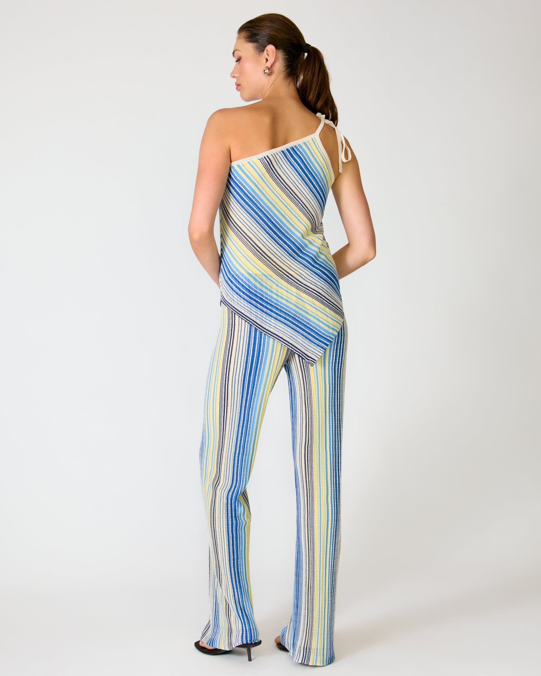 Blue Multi  Striped Knit Sweater Pants