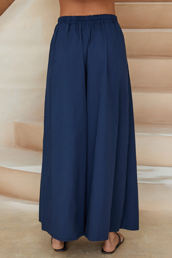 Cotton Poplin Extra Wide Leg Pants