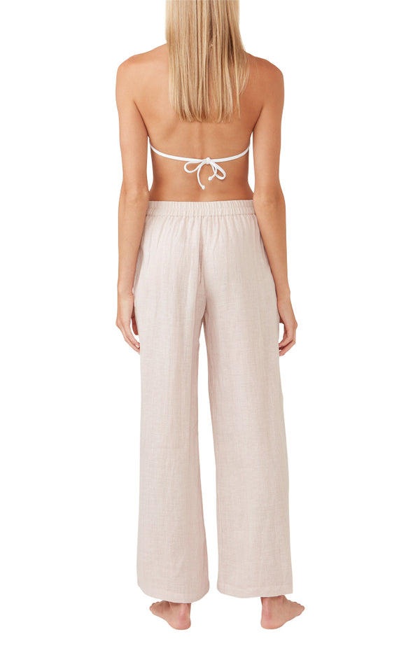 Blush Elastic Waist Sheer Pants